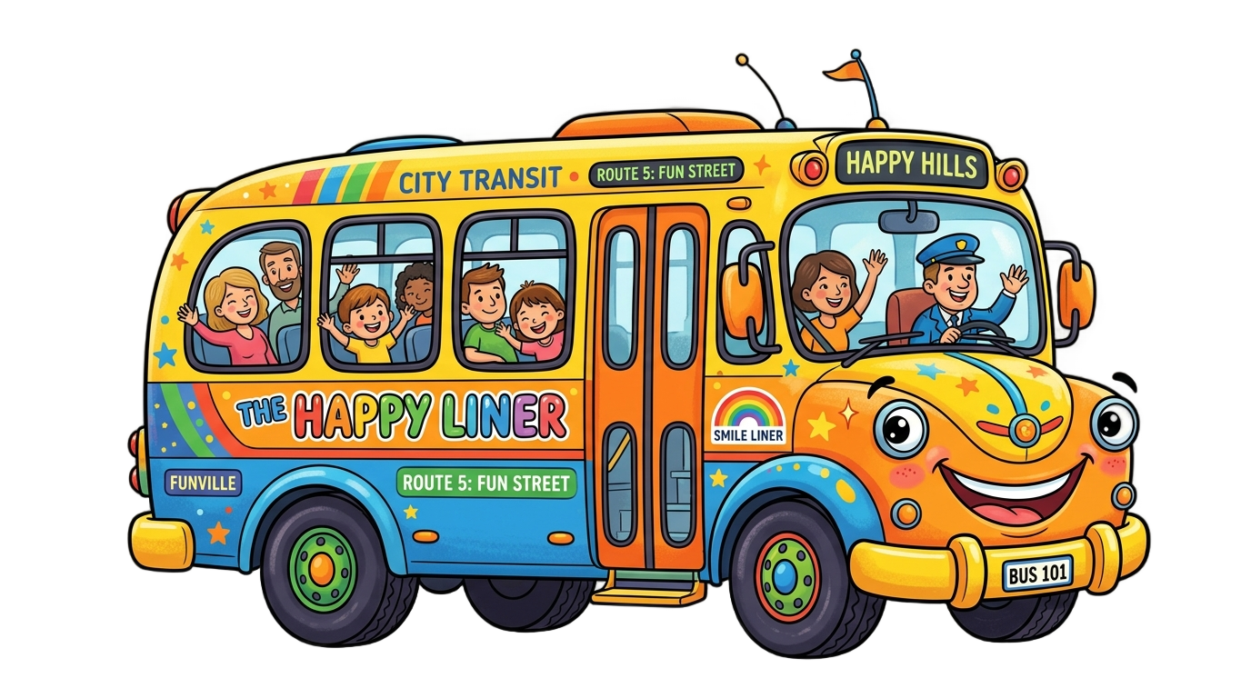 animated bus png PNG transparent background