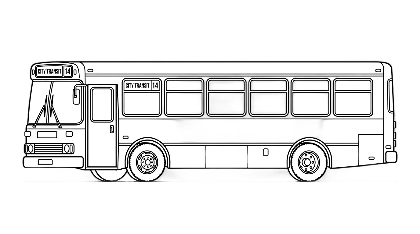 bus clipart black and white png PNG transparent background
