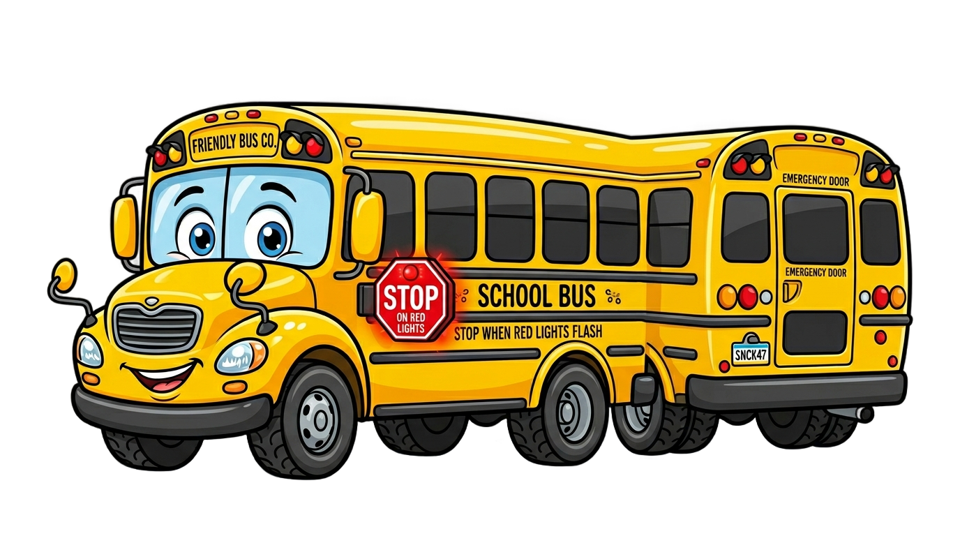 bus escolar animado png PNG transparent background