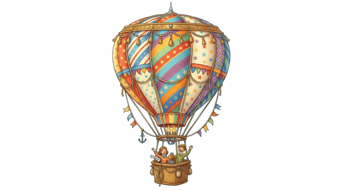 hot air balloon png cartoon PNG transparent background