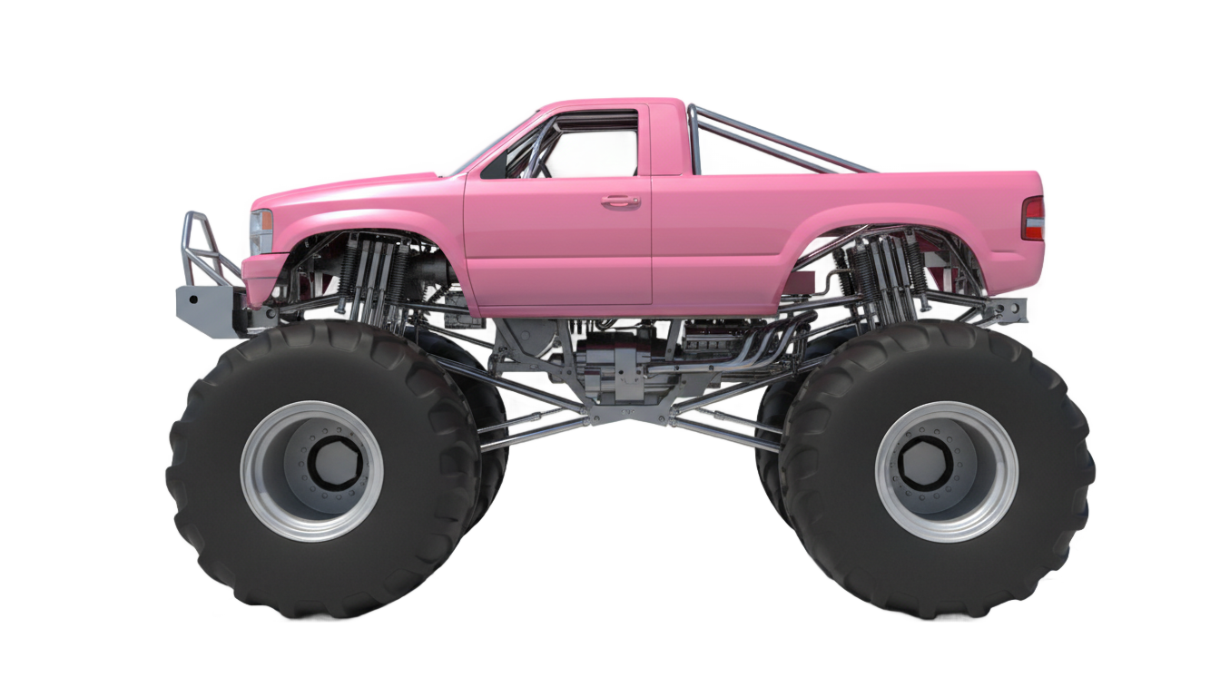 pink monster truck png PNG transparent background