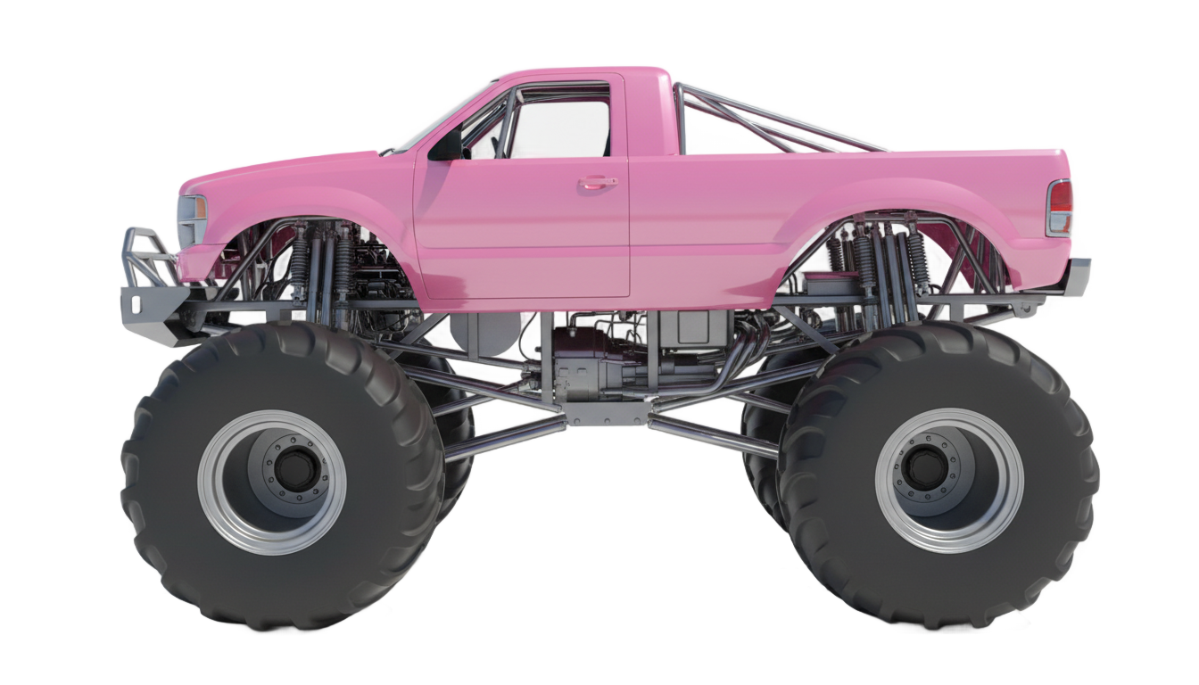 pink monster truck png PNG transparent background