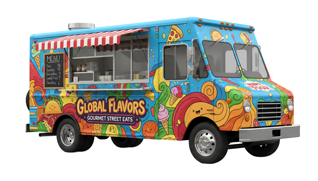 food truck illustration png PNG transparent background