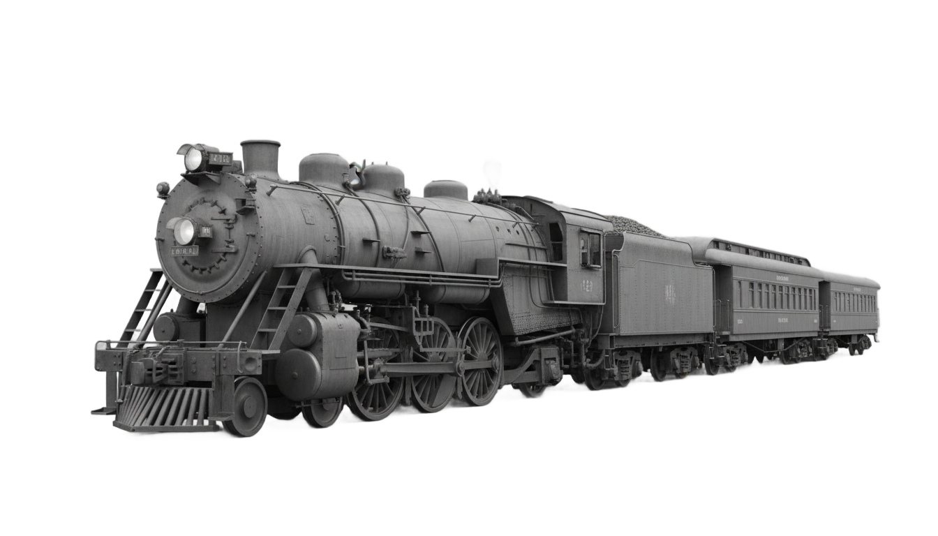 train black and white png PNG transparent background