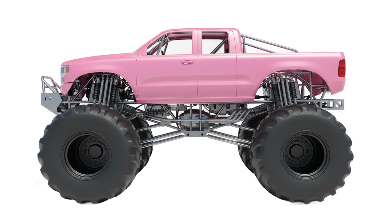 pink monster truck png PNG transparent background