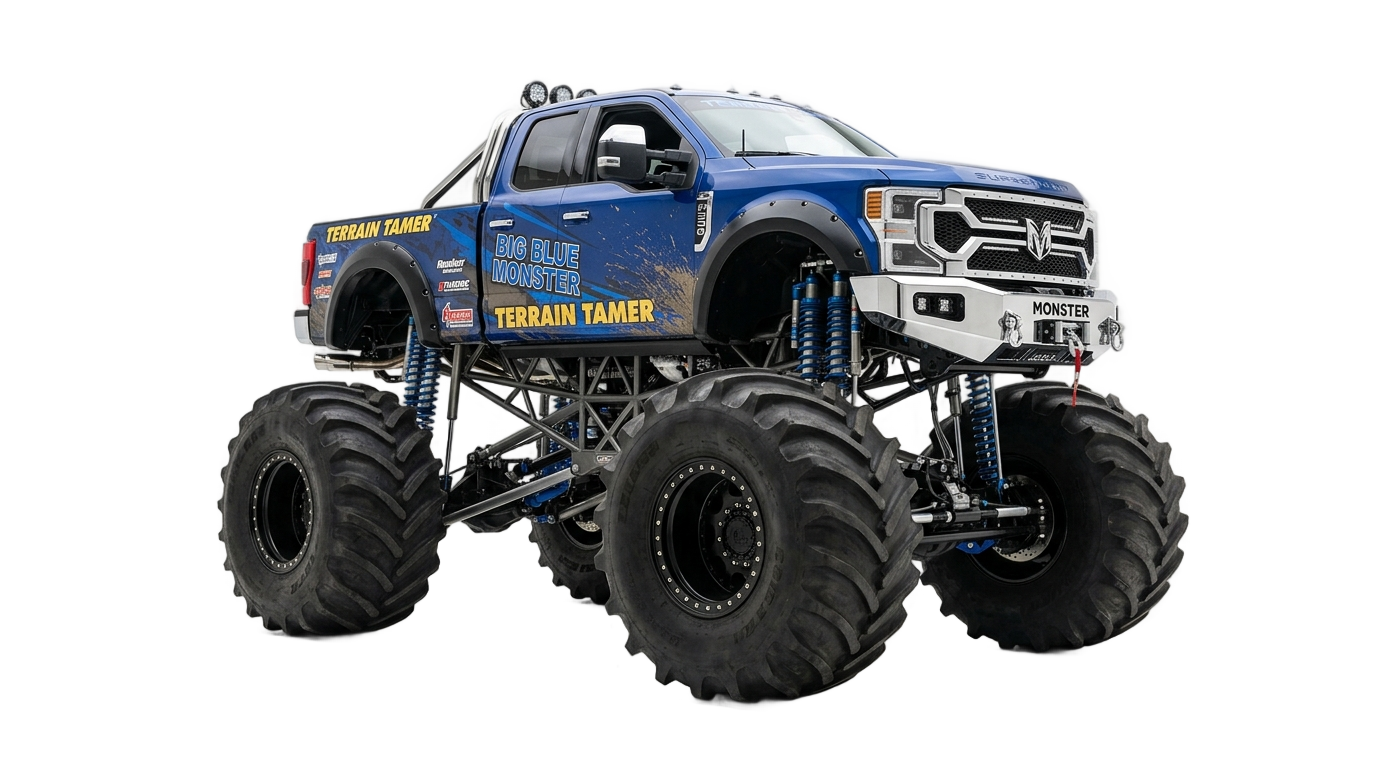blue monster truck png PNG transparent background