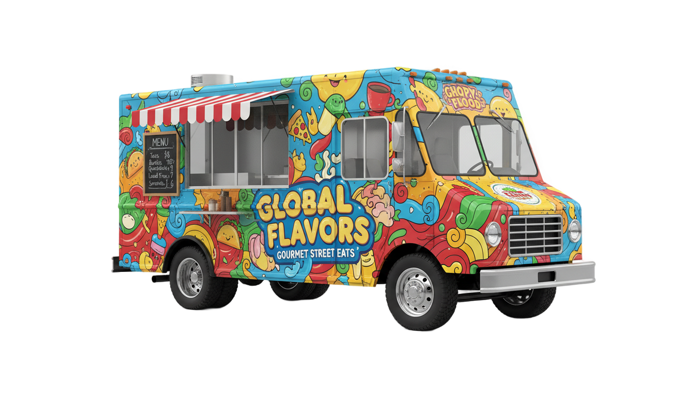 food truck illustration png PNG transparent background