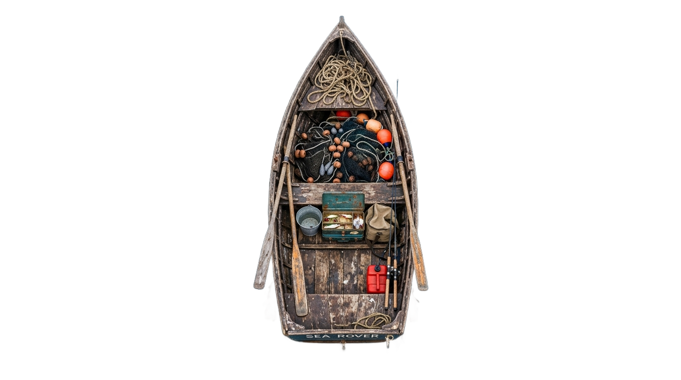 fishing boat top view png PNG transparent background