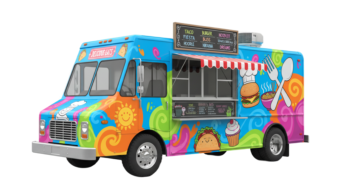 food truck illustration png PNG transparent background