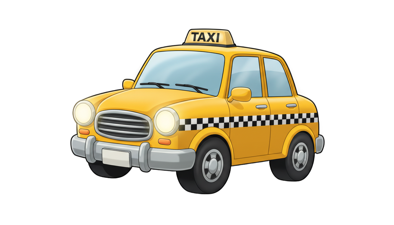 cartoon taxi png PNG transparent background