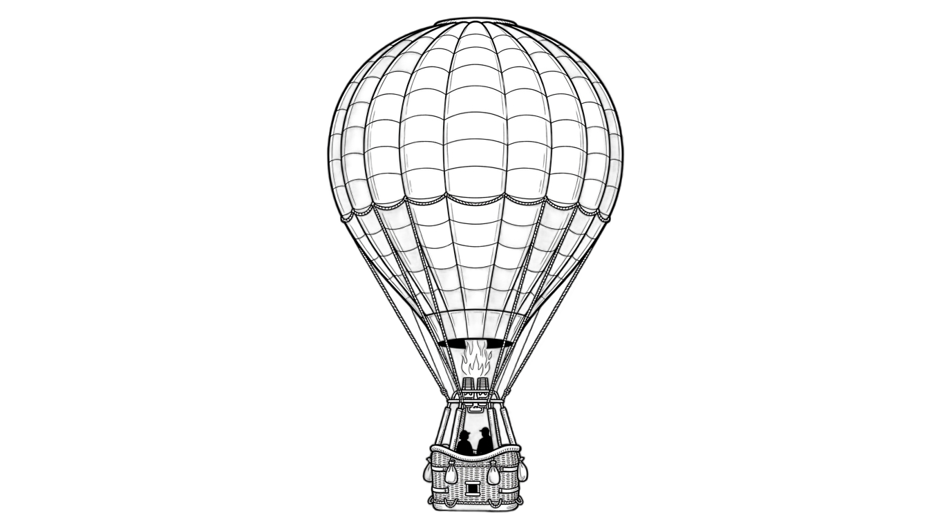 hot air balloon outline png PNG transparent background