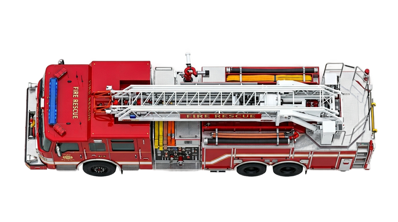 fire truck top view png PNG transparent background