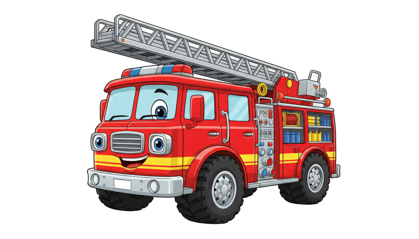 fire truck cartoon png PNG transparent background