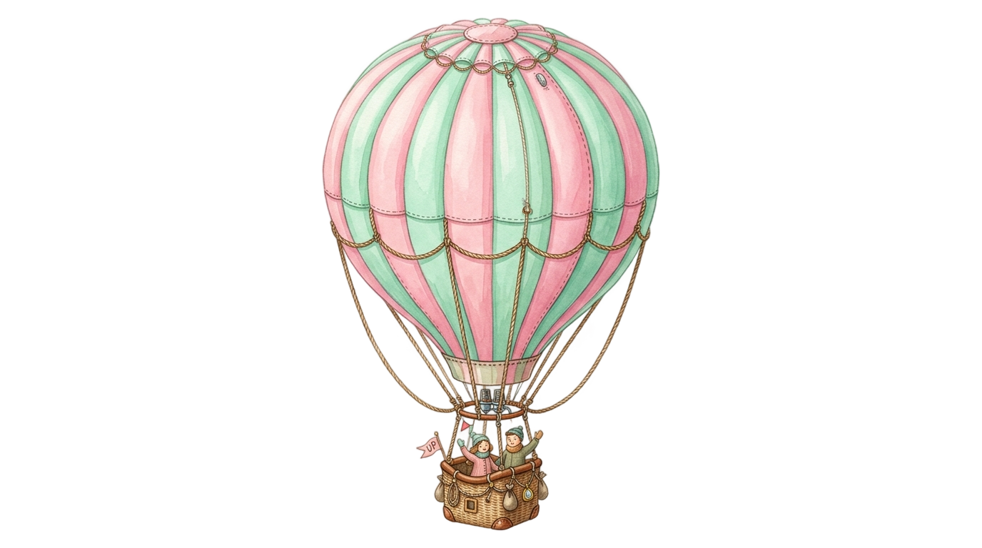 pastel hot air balloon png PNG transparent background