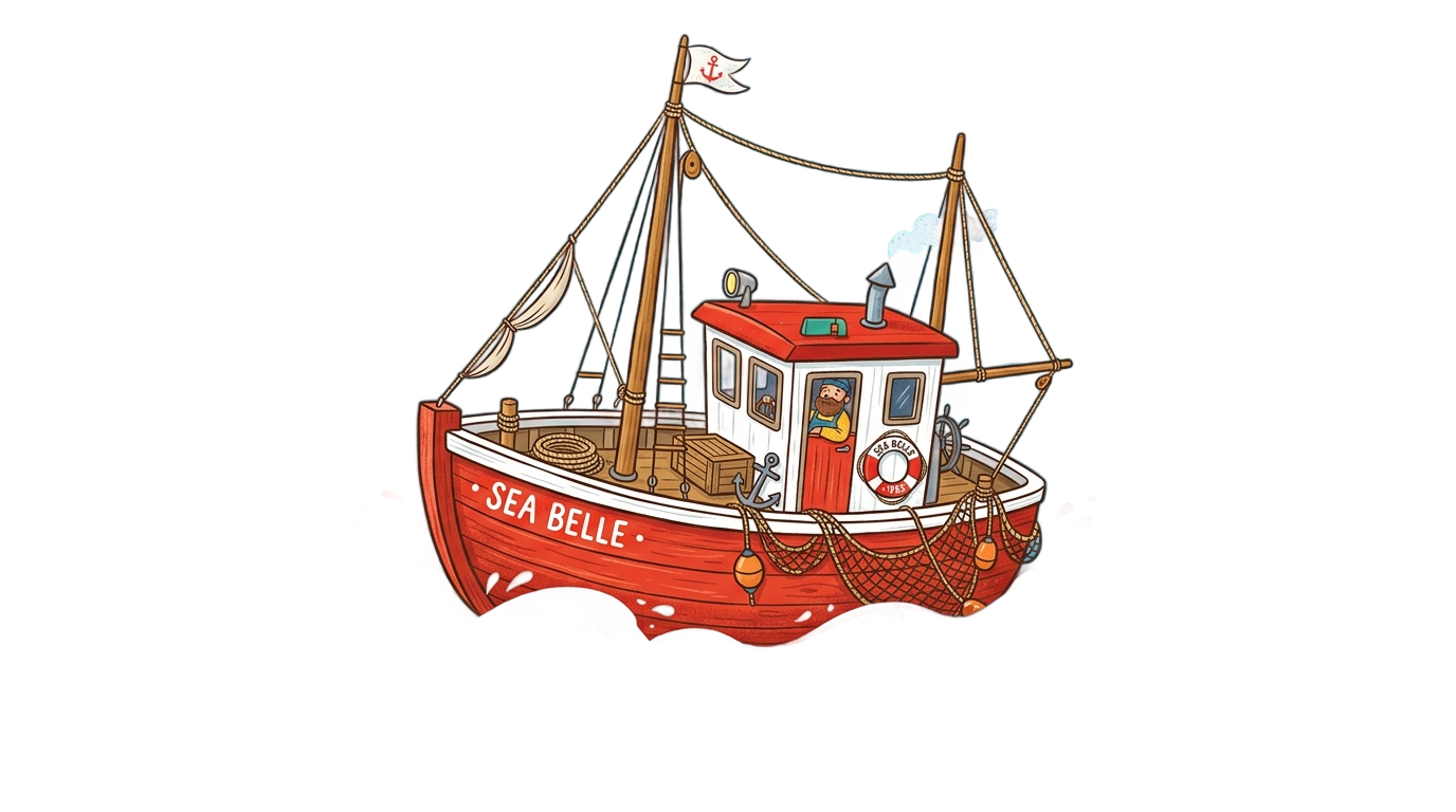 fishing boat cartoon png PNG transparent background