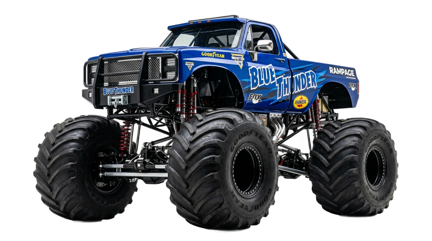 blue monster truck png PNG transparent background