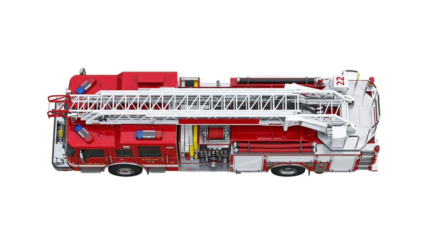 fire truck top view png PNG transparent background