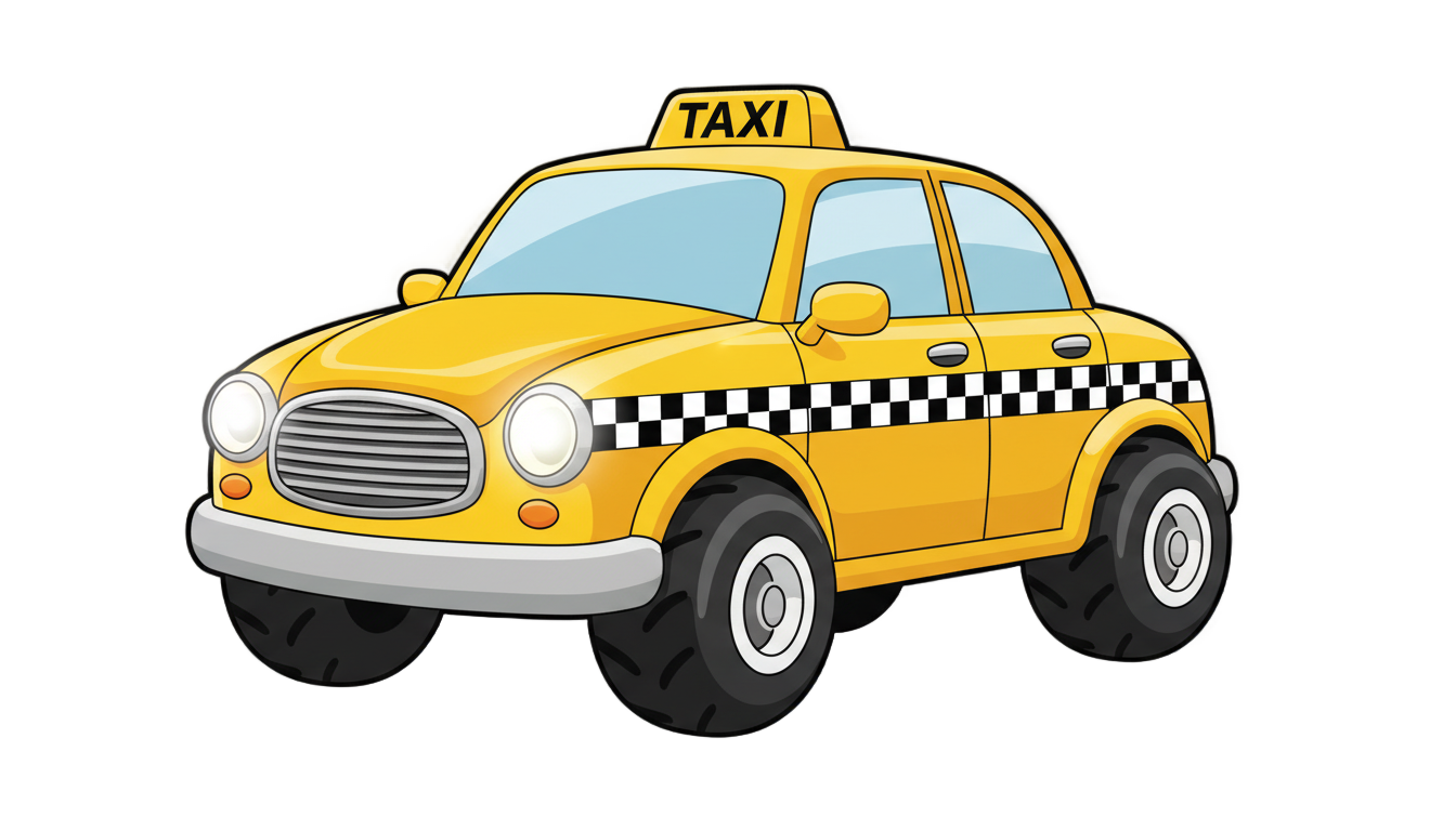 cartoon taxi png PNG transparent background