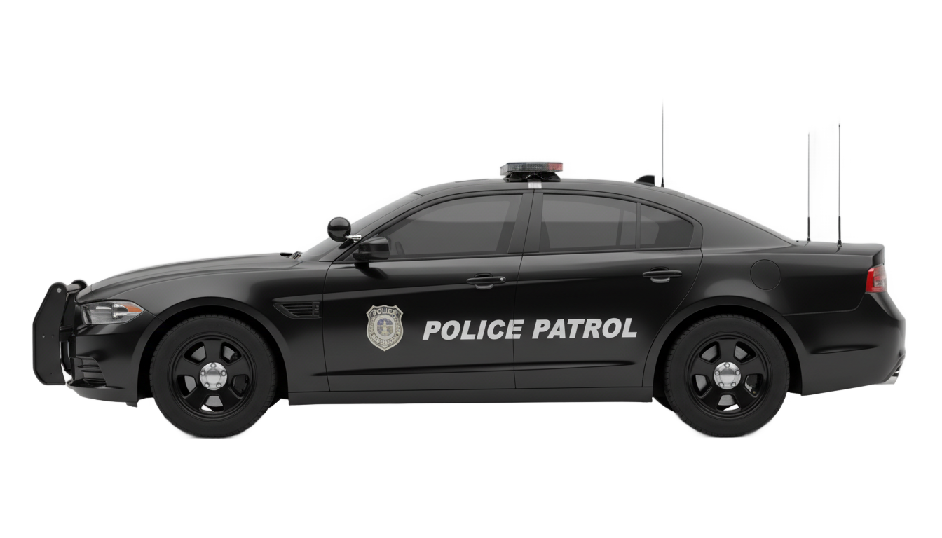 police car silhouette png PNG transparent background
