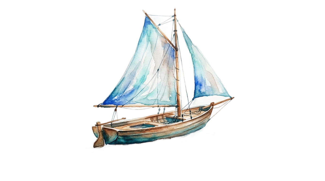 watercolor boat png PNG transparent background