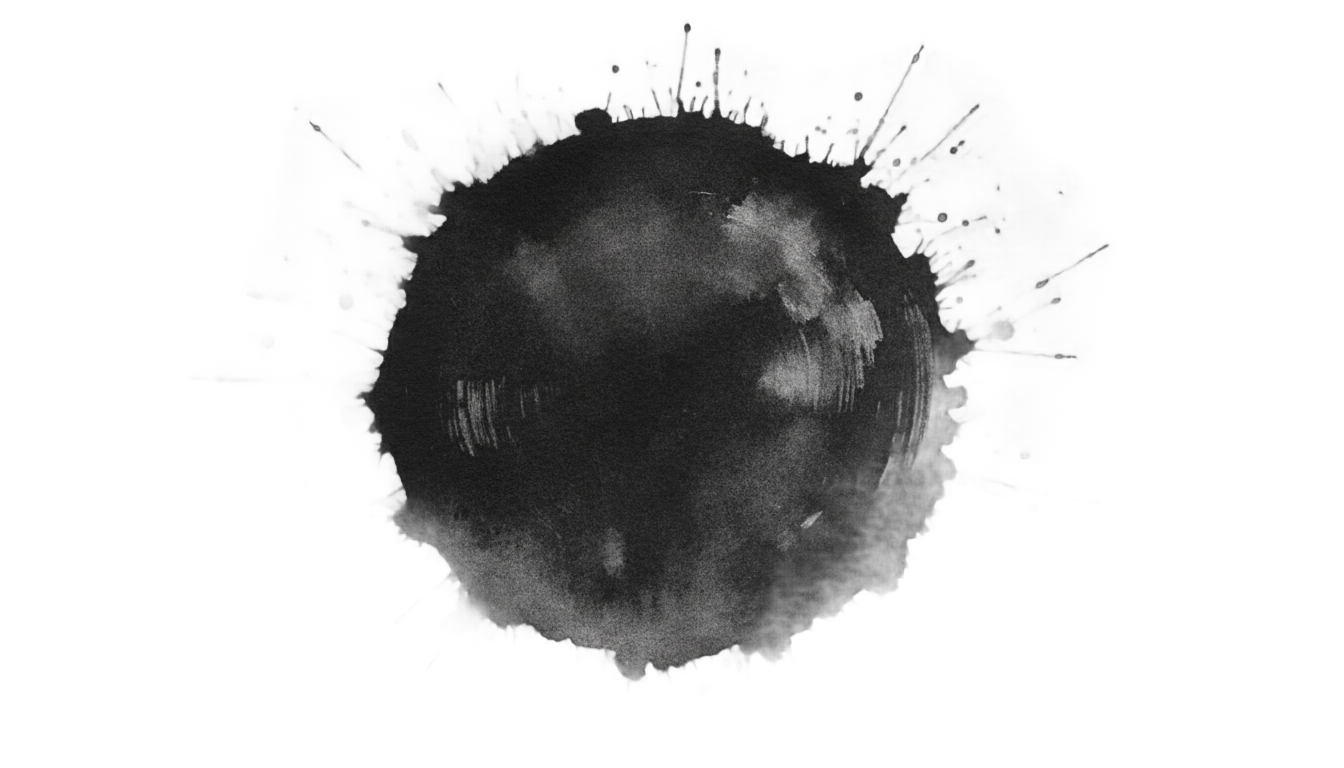 Black Watercolor Circle Png PNG #1b