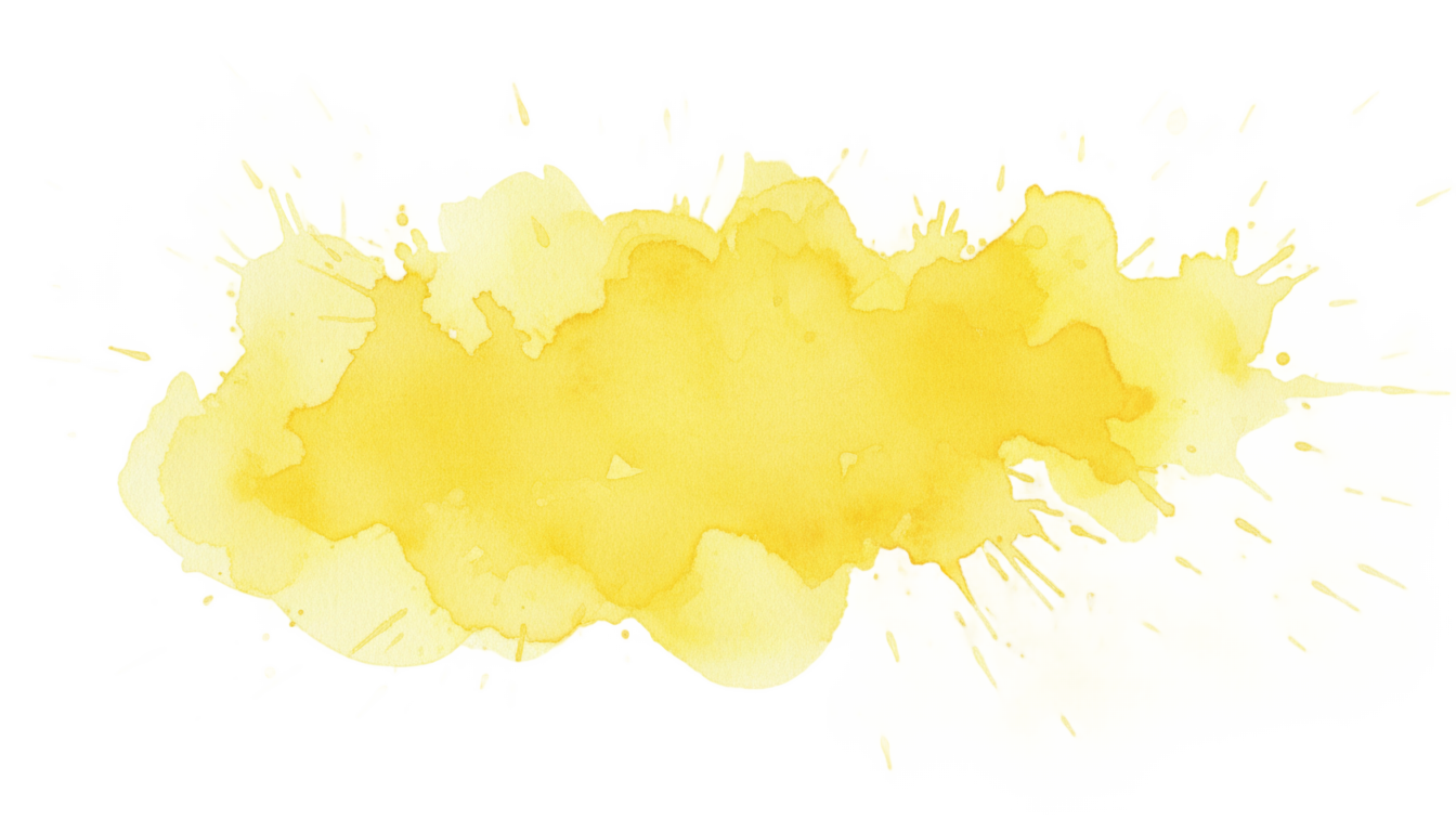yellow watercolor splash png PNG transparent background