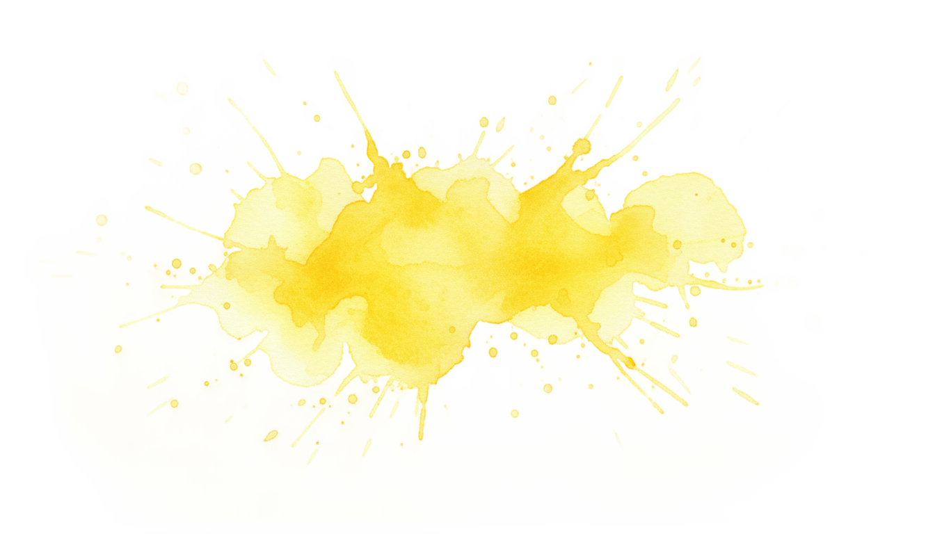 yellow watercolor splash png PNG transparent background