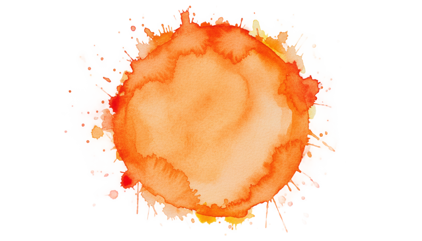 Orange Watercolor Circle Png PNG #1c