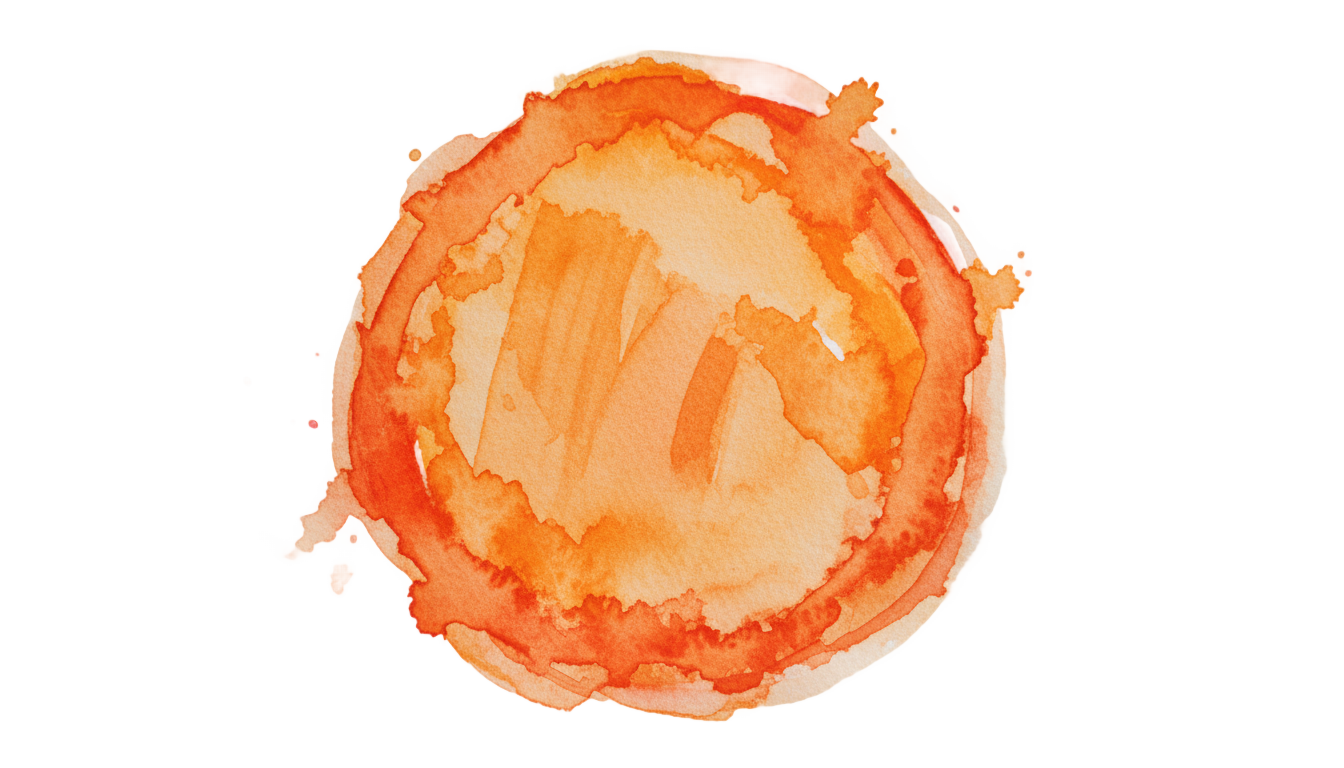 Orange Watercolor Circle Png PNG #1d