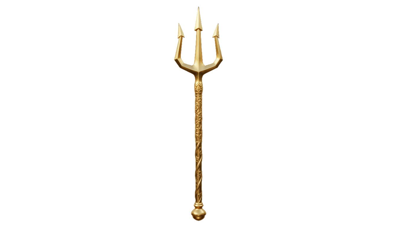 golden trident png PNG transparent background