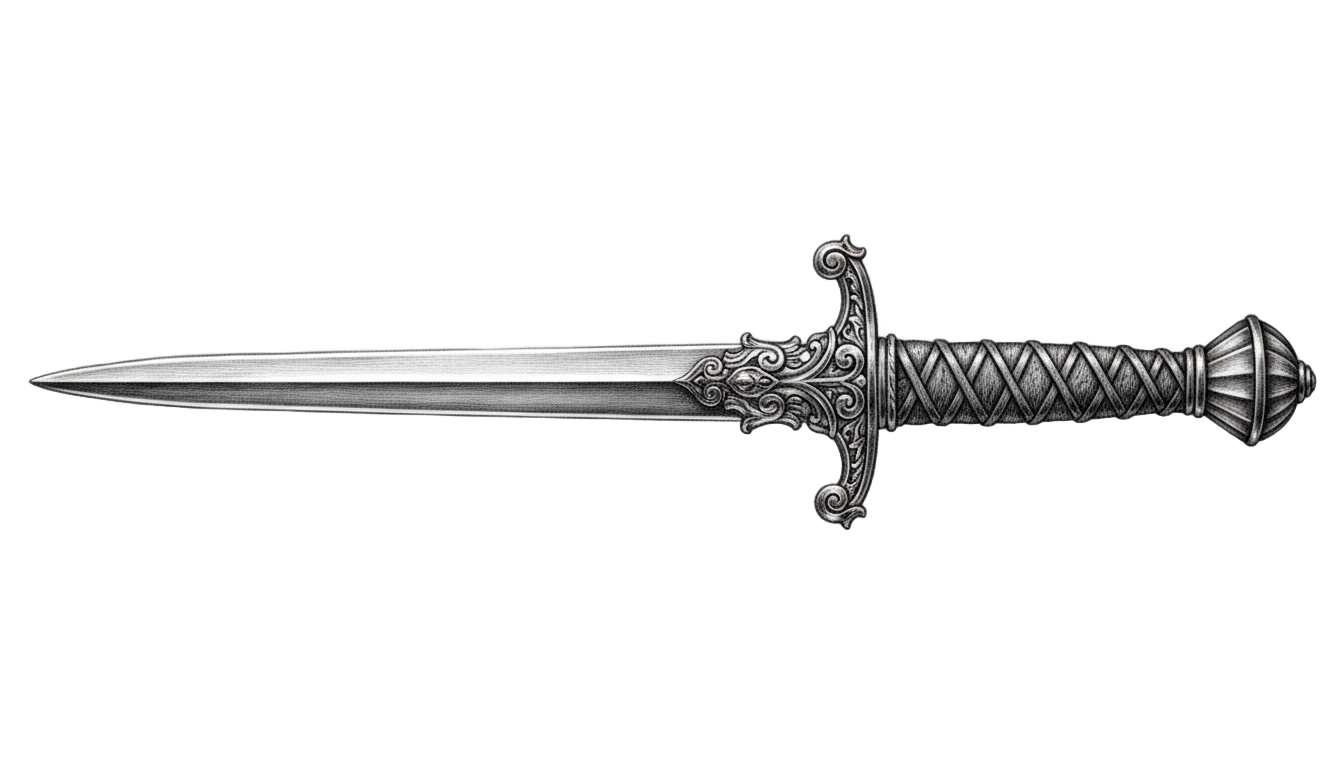 dagger png black and white PNG transparent background