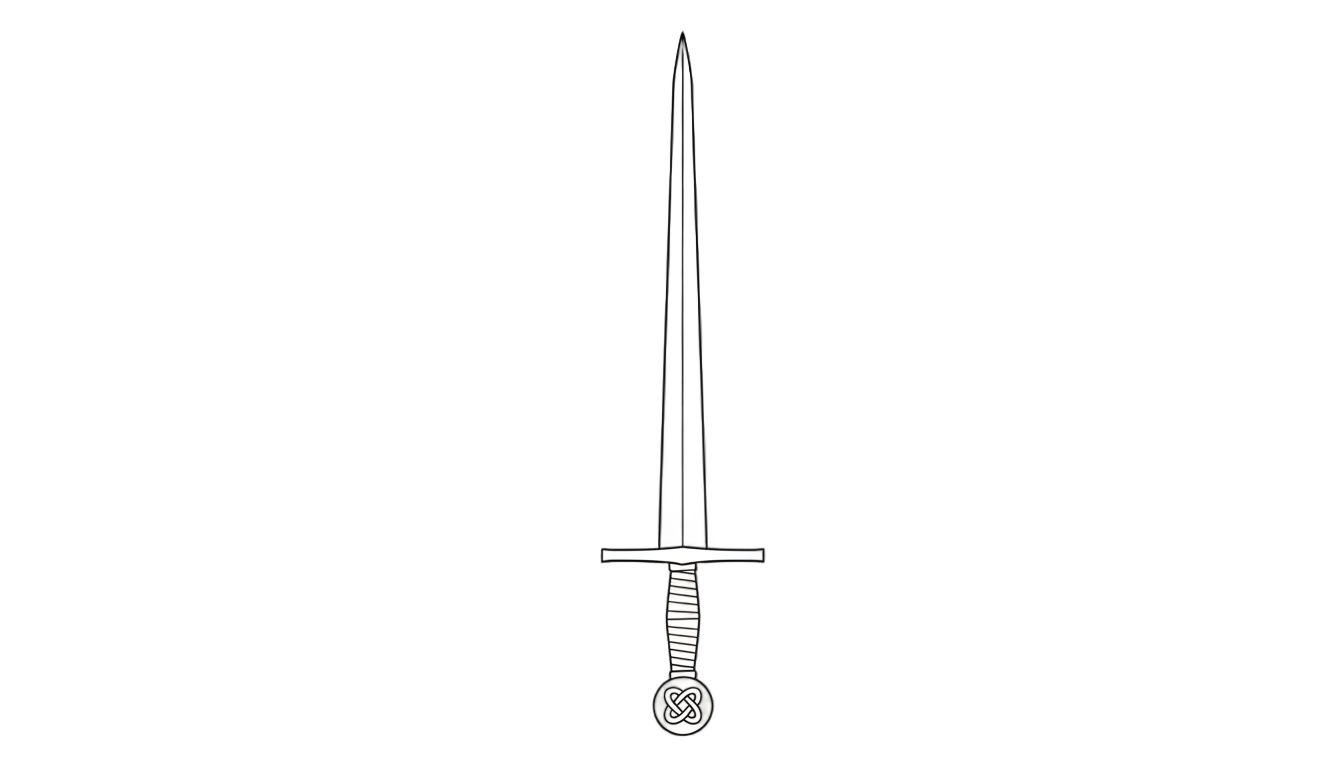 sword line art png PNG transparent background