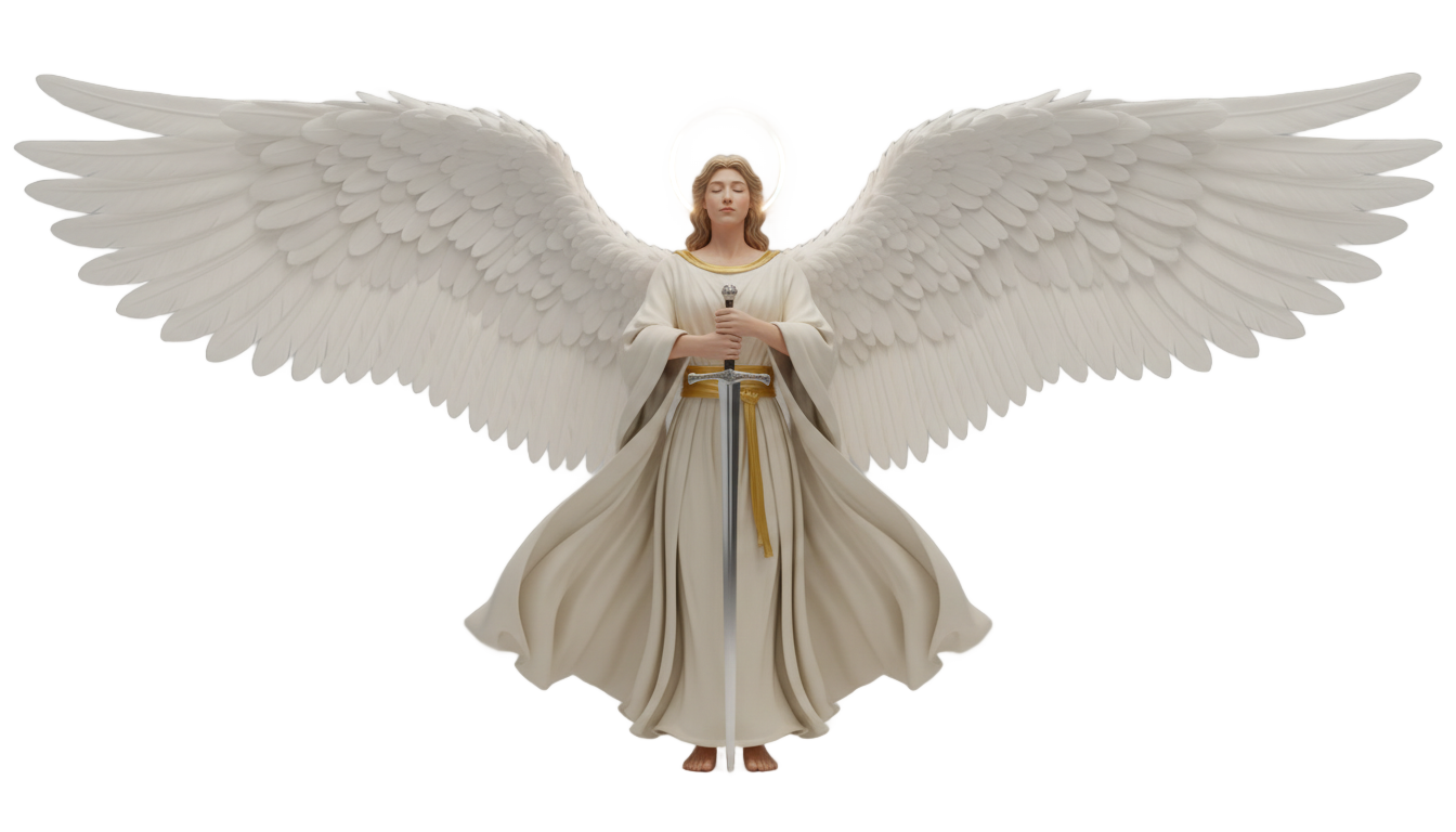 angel with sword png PNG transparent background