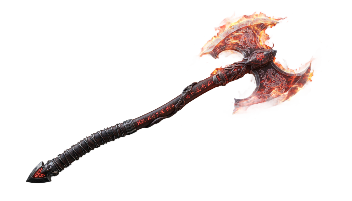 franco blazing axe png PNG transparent background
