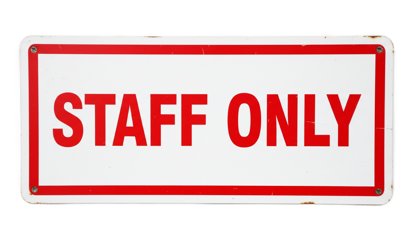 staff only sign png PNG transparent background