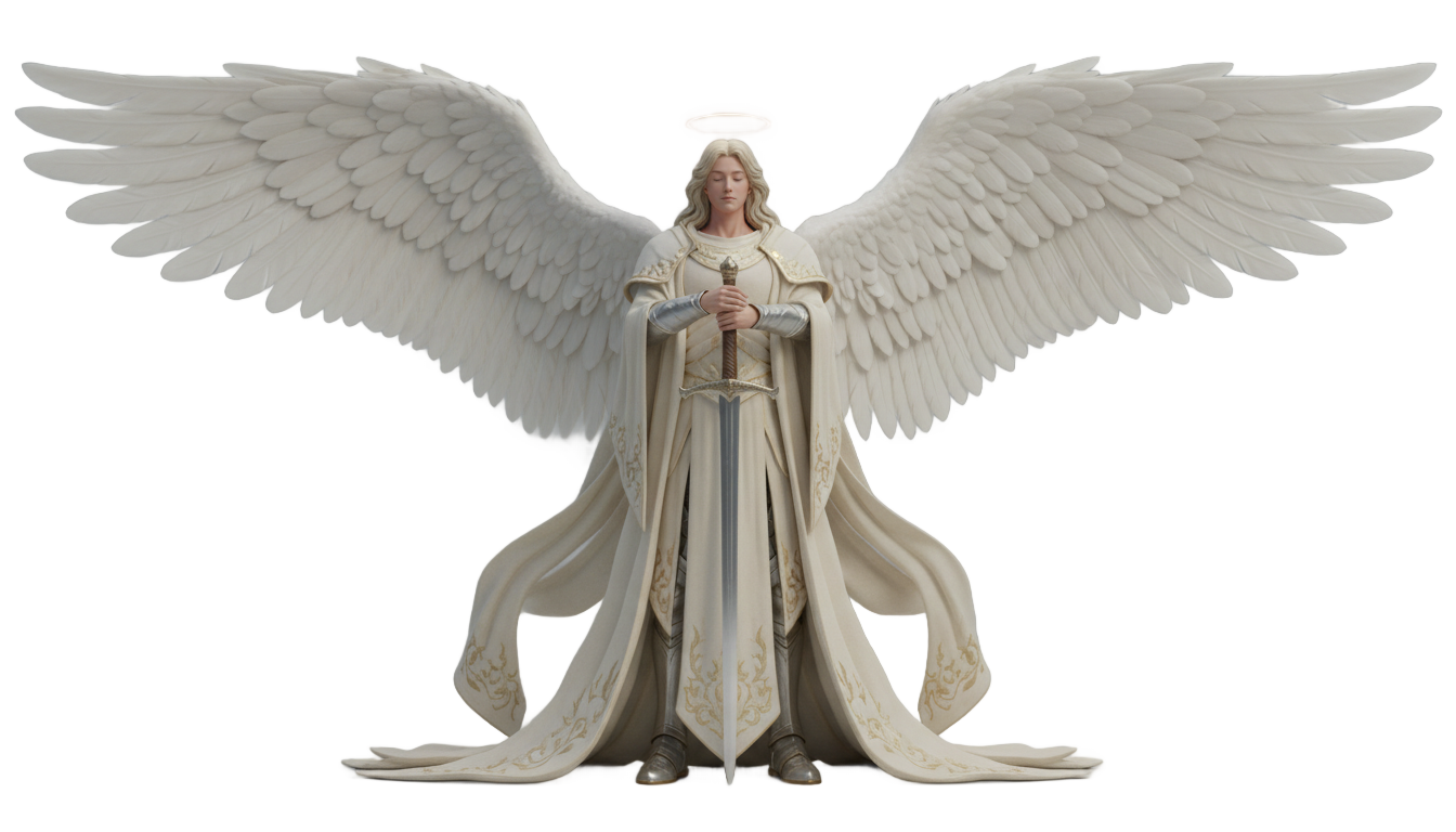 angel with sword png PNG transparent background