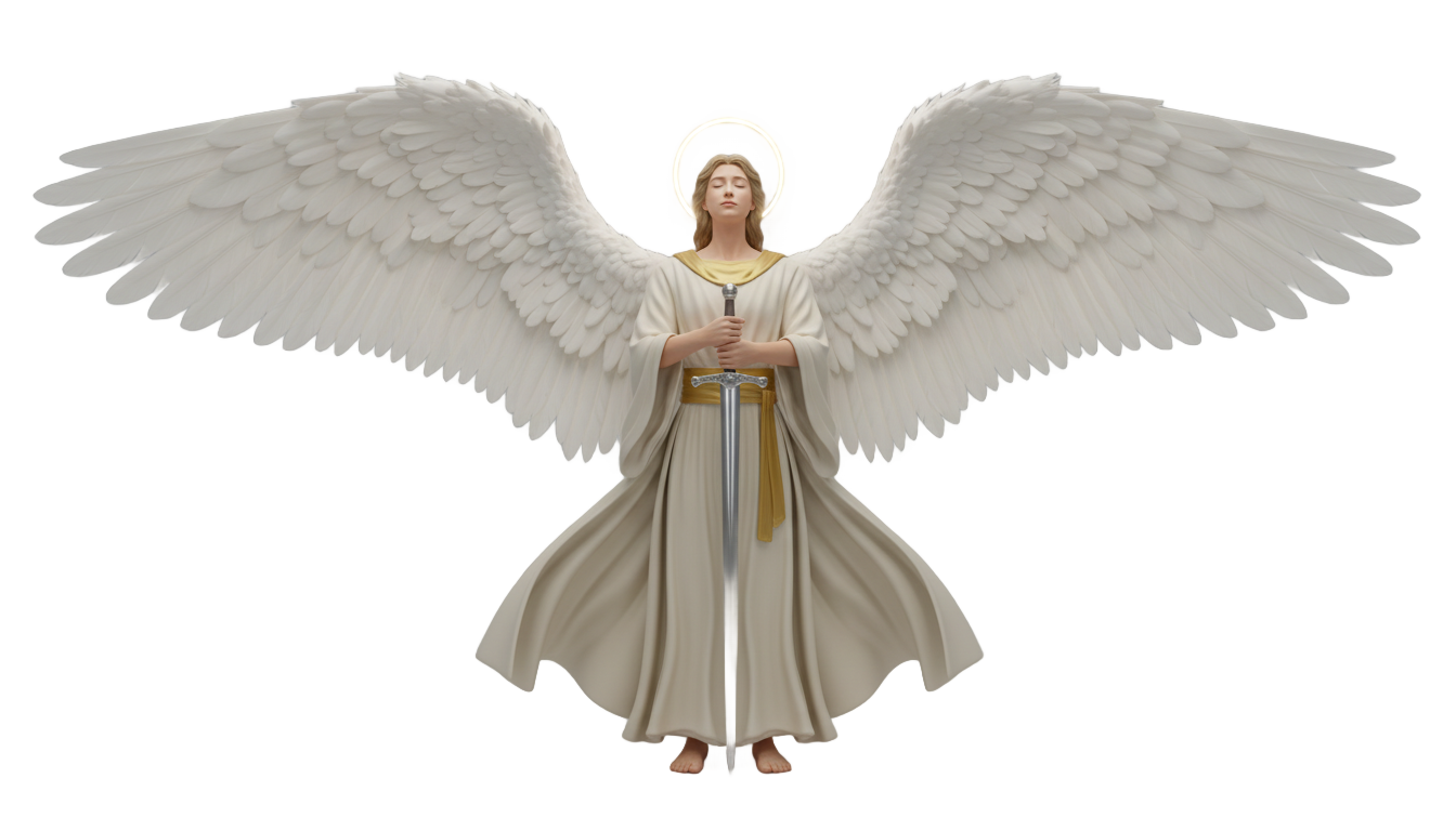 angel with sword png PNG transparent background