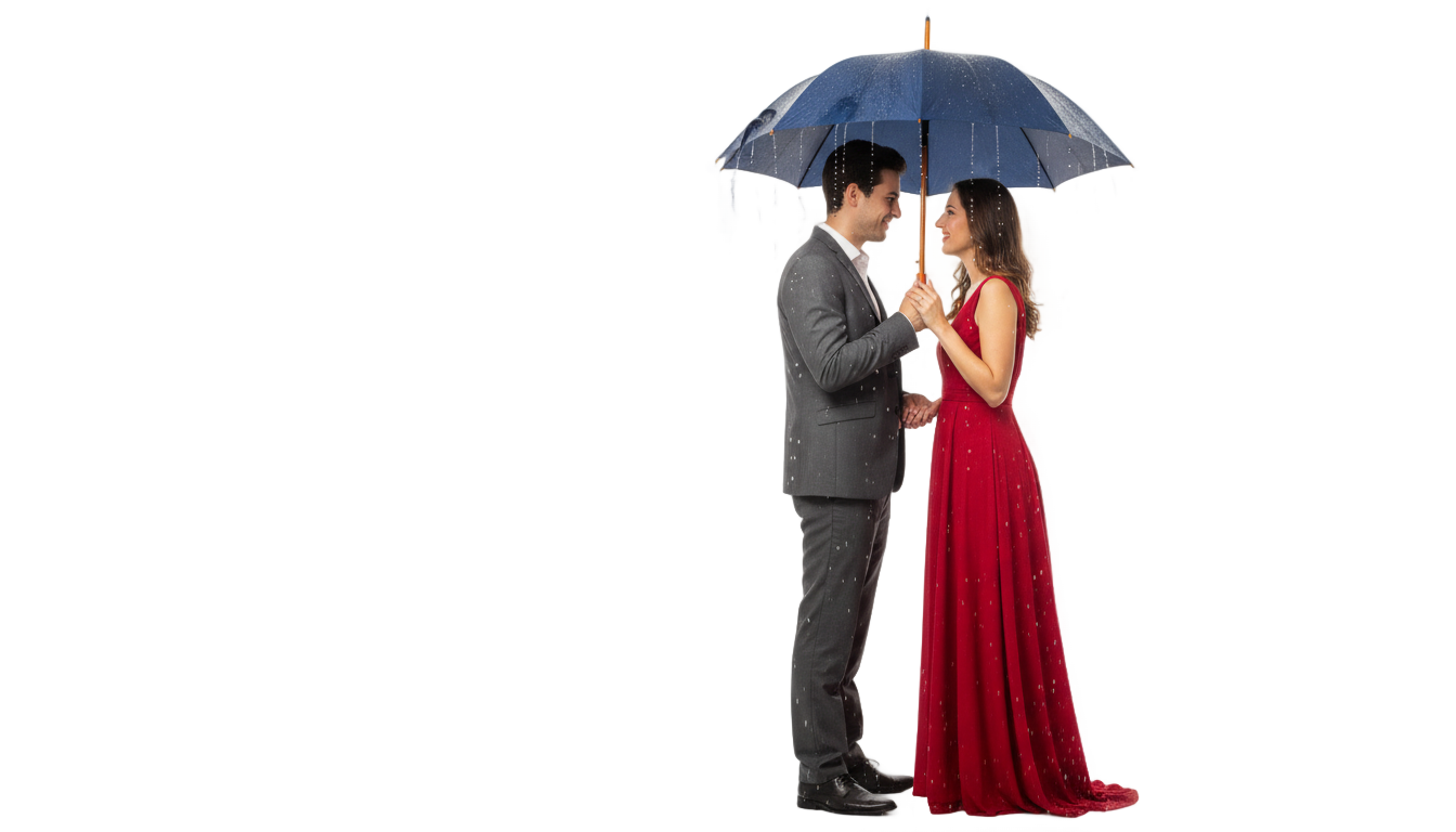 couple with umbrella png PNG transparent background