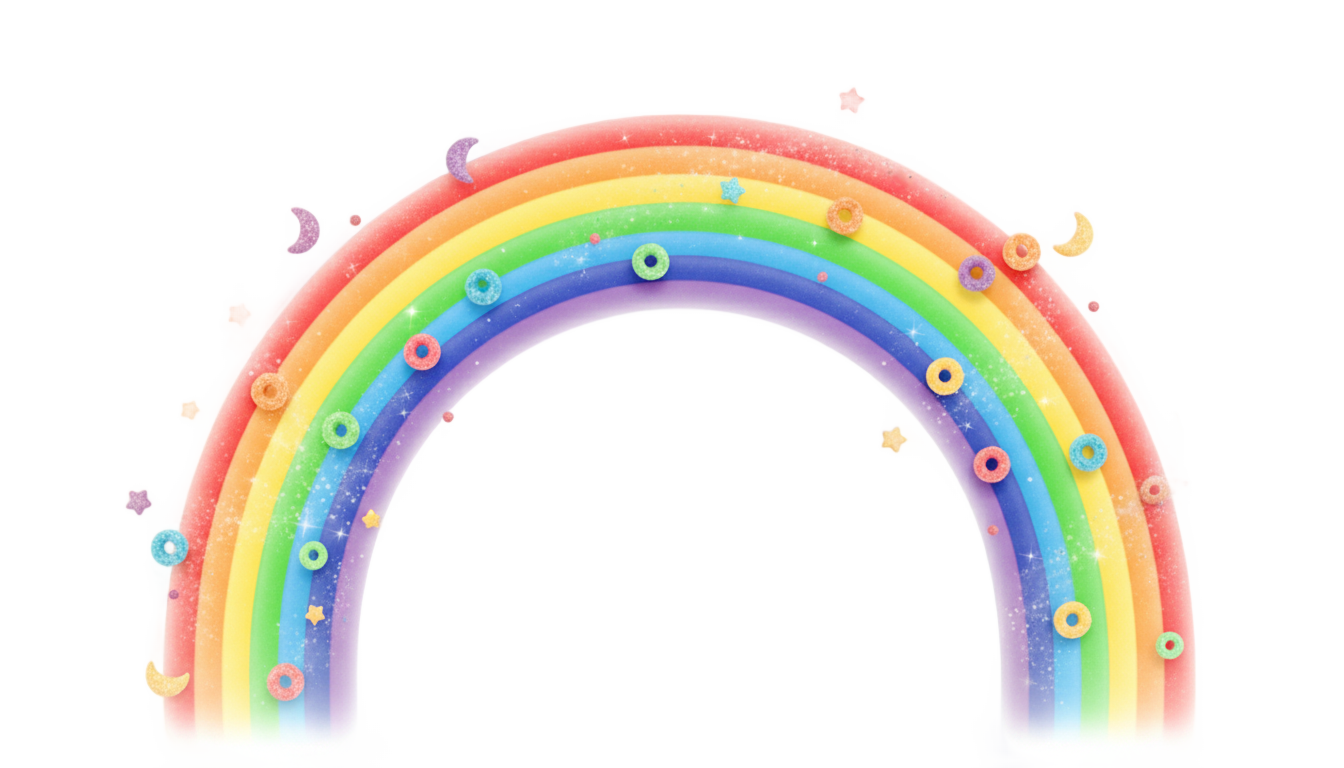 lucky charms rainbow png PNG transparent background