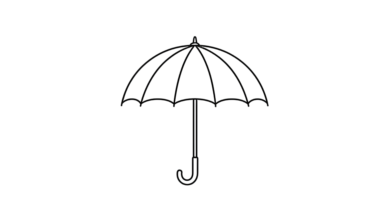 umbrella line art png PNG transparent background