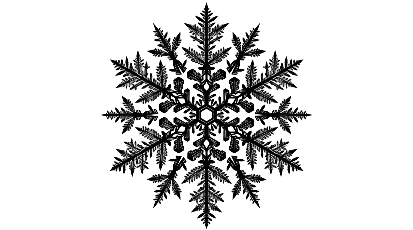 snowflake png black and white PNG transparent background