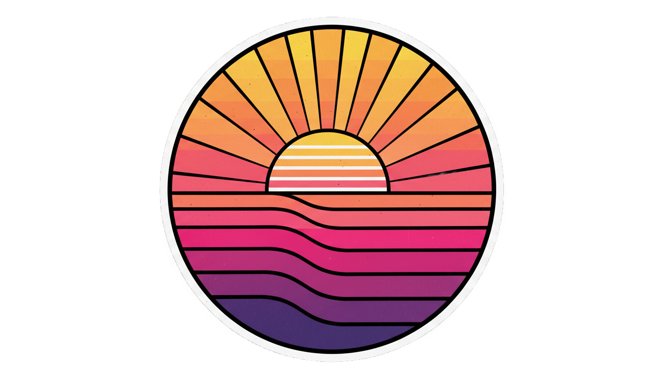 80s sunset png PNG transparent background