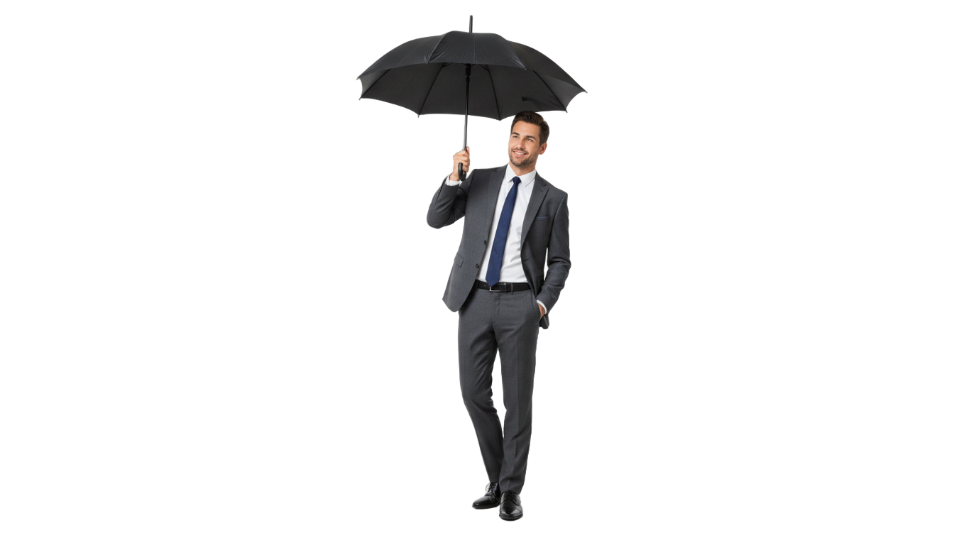 man with umbrella png PNG transparent background