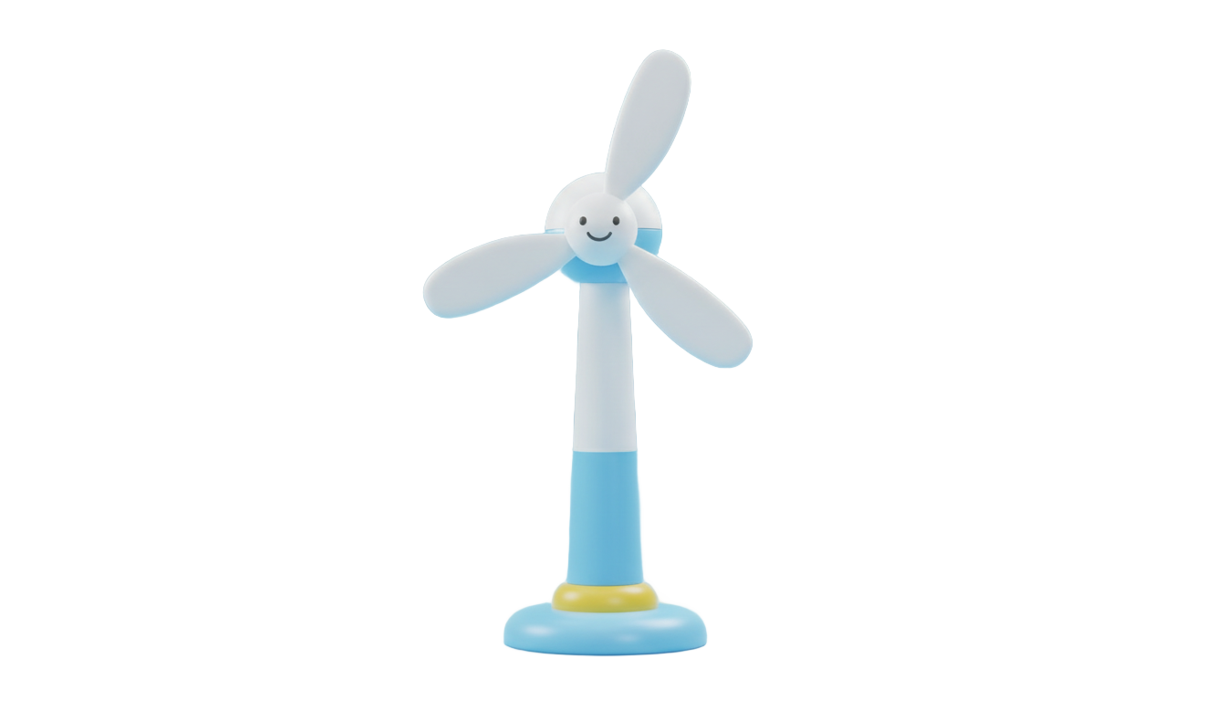 wind turbine cartoon png PNG transparent background