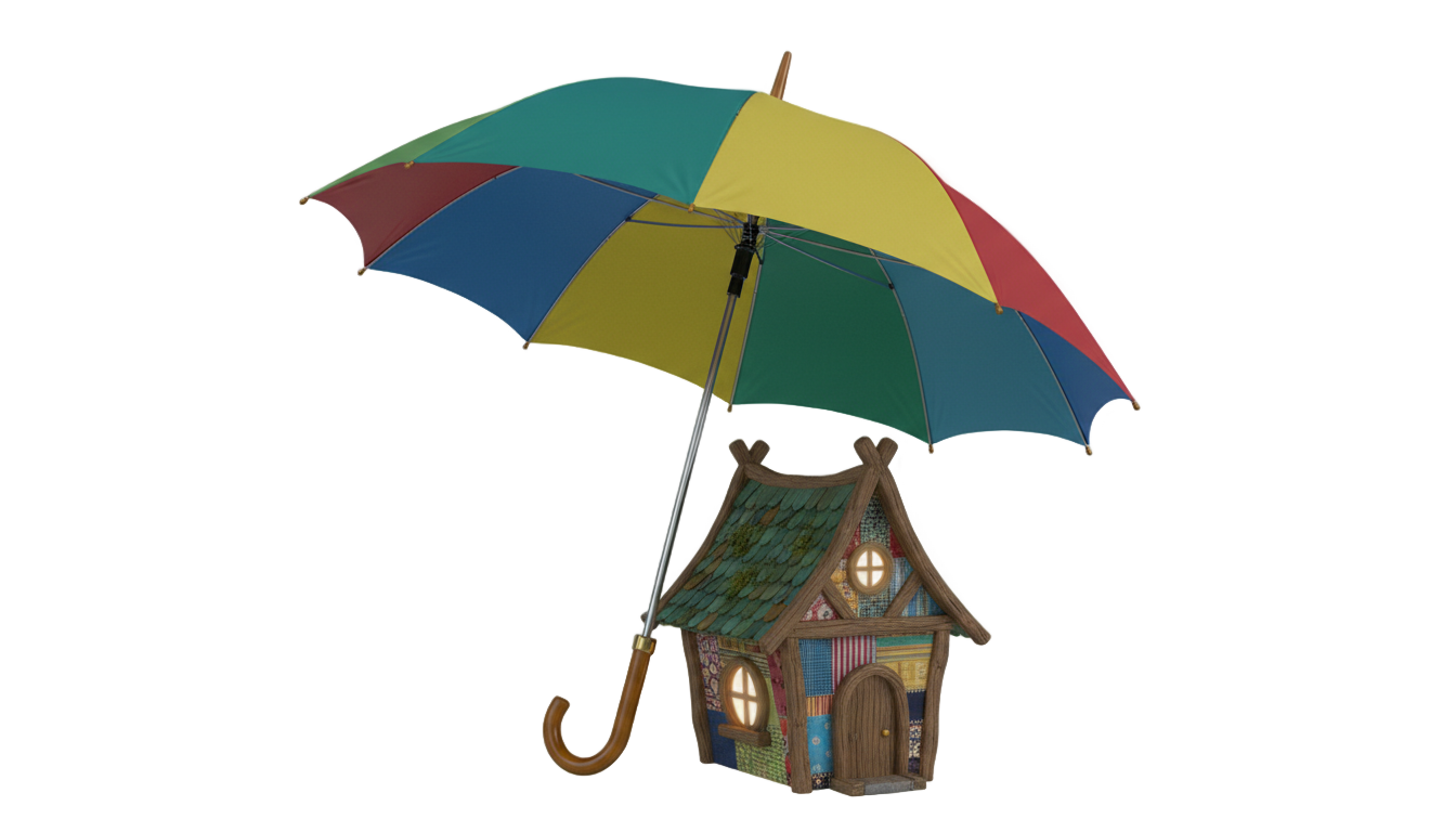 house with umbrella png PNG transparent background