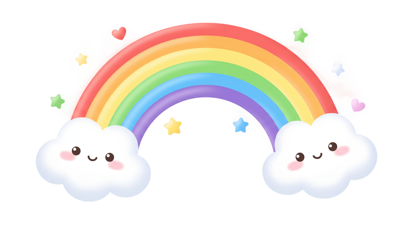 cute rainbow clipart png PNG transparent background