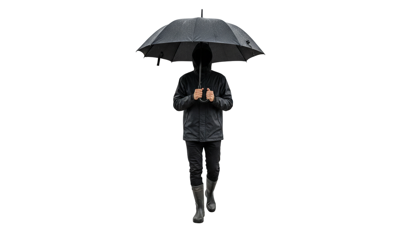 person with umbrella png PNG transparent background