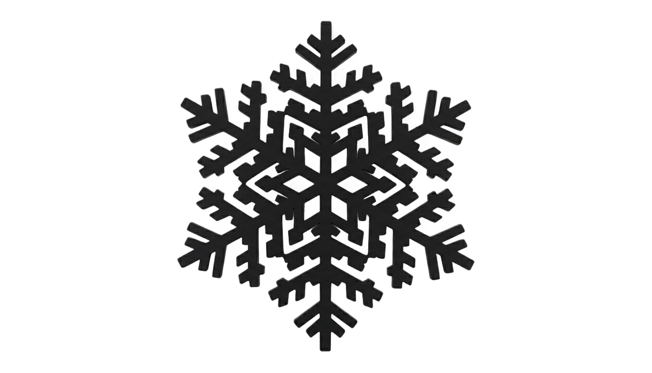 black snowflake clipart png PNG transparent background