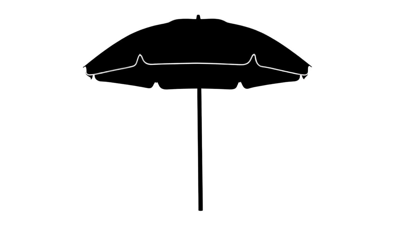 beach umbrella silhouette png PNG transparent background