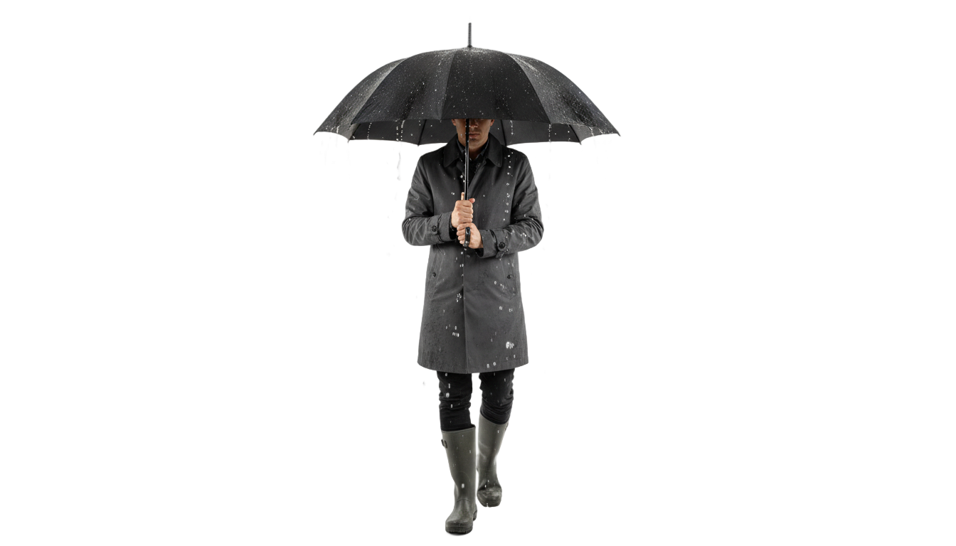 person with umbrella png PNG transparent background